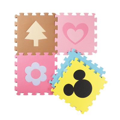 China Eco-friendly Cartoon Color Printing Interlocking Puzzle Floor Mat Baby Eva Foam Play Mat for sale