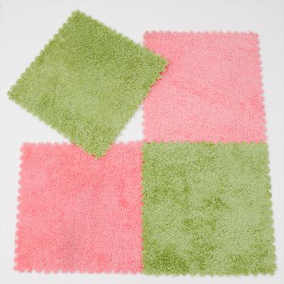 China Autumn And Winter Household Waterproof EVA Plush Warm Mat Tiles Puzzle Floor Mats for sale