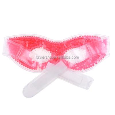 China Custom Anti-Puffiness Hot Cold Compress Freezable Microwavable Gel Bead Eye Mask for sale