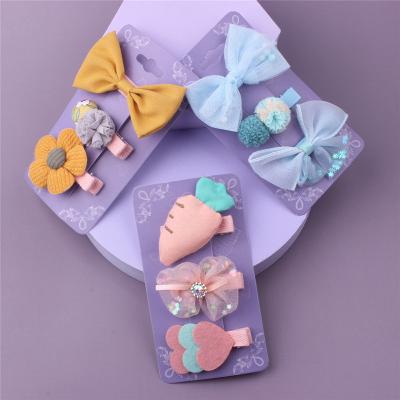 China 2021 Smart Casual Children's Hair Accessories Baby Hairpin Set Korean Combination Princess Hair Accessories Cute Baby Hairpin Headdress for sale