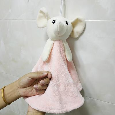 China 2021 New Child Safe Microfiber Towel Household Dust Hanging Cloth Thickened Hand Towel Small Absorbent Hand Towel for sale