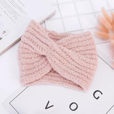 China Smart Casual Trendy Headband Keeps Warm Autumn And Winter Knitted Headband Cross Yarn Hair Wool Wide Brim Accessories Woven Headband for sale