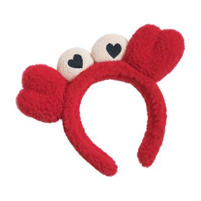 China Smart Casual Custom Design Cute Kids Headband Cartoon Plush Crab Hair Loop Headband Headband for sale