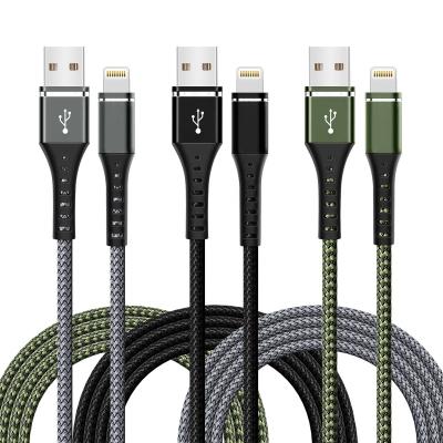 China Charging and Data Transfer USB 2.0 Fast Charging Cables With Lightning Connecting Cord Durable Braided Phone Data Cables Factory Prices Charging Cables for sale