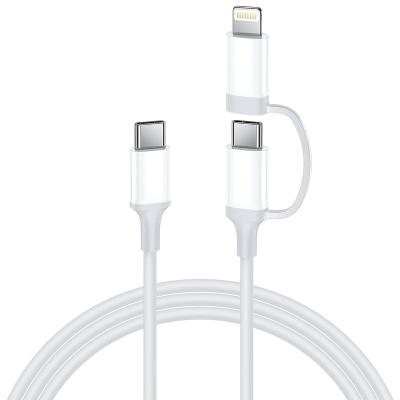 China COMPUTER New Arrival Two-in-one USB C To Lightning Cable White TPE Fast Charging Cable For Mobile Phone for sale