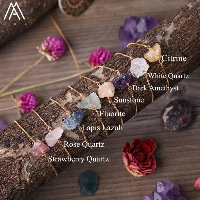 China Vintage Crystal Rock Stone Bracelet, Hot Sale Hand Chain, Simple Chunky Gemstone Natural Quartz Bracelets for sale