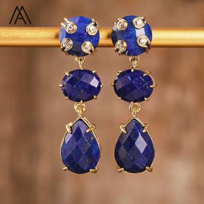 China Romantic Luxury Earrings Natural Gemstone Healing Crystal Statement Earring For Women Wedding Anniversary Trendy for sale