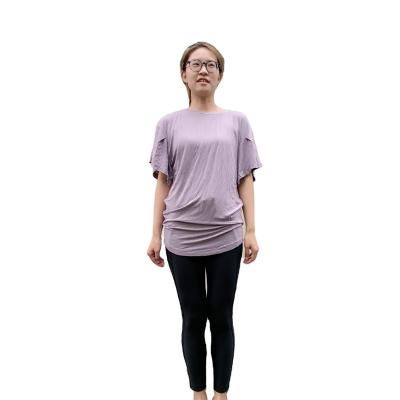 China QUICK DRY Mid Length Sleeve T-shirt Cotton Knitwear Women Short Loose Tops Long T-shirt Solid Color for sale