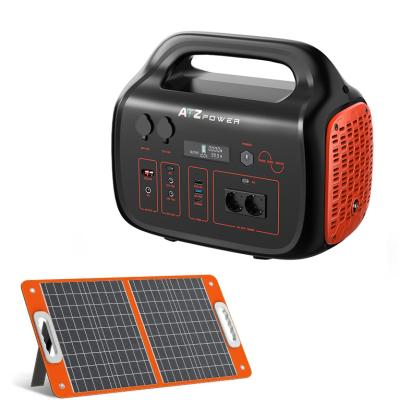 China Hot Selling Portable Flashlight Iron Lifepo4 Lithium Battery 1000w Power Station Generator Solar Power Bank with Solar Panel for sale