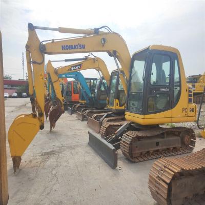 China Low hours 9 ton used komatsu pc90 excavator good hydraulic system mini pc 90 0.5mÂ³ for sale