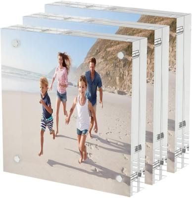 China Wholesale Clear Magnetic Acrylic 4X4 Picture Frame Mini Picture Frame Eco-friendly Durable for sale