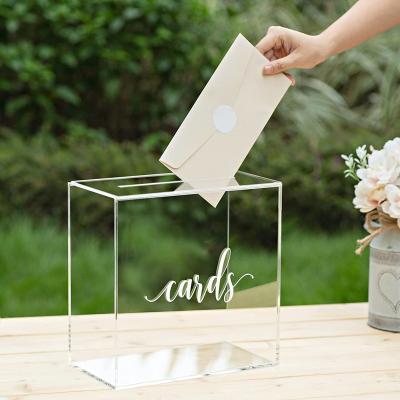 China Environmental Friendly Clear Acrylic Wedding Card Storage Box for sale