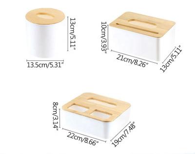 China Simple Modern High Quality Acrylic With Lid Wooden Roll Paper Storage Tissue Box for sale