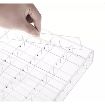 China Custom Acrylic Transparent Storage Box Viable Crystal Partition Box Lattice Makeup for sale