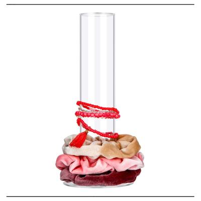 China Scrunchie Showing Transparent Clear Circular Tube Display Rack Holder For Donuts Or Scrunchie for sale