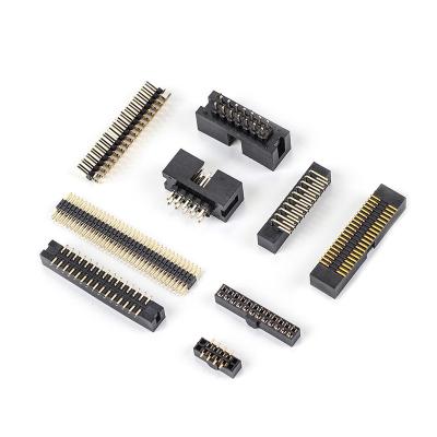 China Contact Conduction Female Row Pin Connector 1.0 Pitch 1.27 2.0 2.54 Row Pin SMT Male Connector Single And Double Row for sale