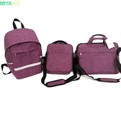 China Fashion Anti-theft Custom 3 Pcs Business Outdoor Laptop Bags Cooler Set Bag Polyester Backpack for sale