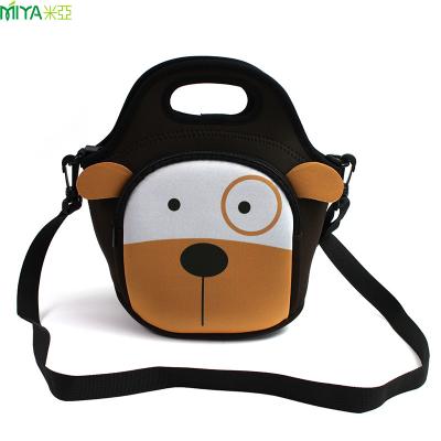 China Who respects the environment. Custom Cute Animal Lunch Bag Durable.insulated Factory Cartoon Cooler Neoprene Picnic Bag With Detachable Shoulder Strap for sale