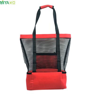 China Waterproof New Product Double Decker Shopping Tote Bag Insulated Reusable Beach Cooler Bag For Women for sale