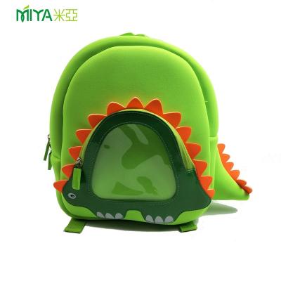 China Hot Selling Waterproof Neoprene Children's Cartoon Dinosaur Animal Backpack School Bag for sale