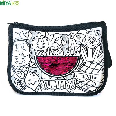 China DIY Painting Factory Handbags Sequins Shoulder Bag Messenger Custom Drawing Bag For Kids for sale