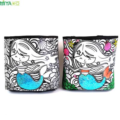 China Eco-Friendly DIY Paint Sale Graffiti Bags Cute Diy Bag Coloring Paint Handbag For Kids for sale