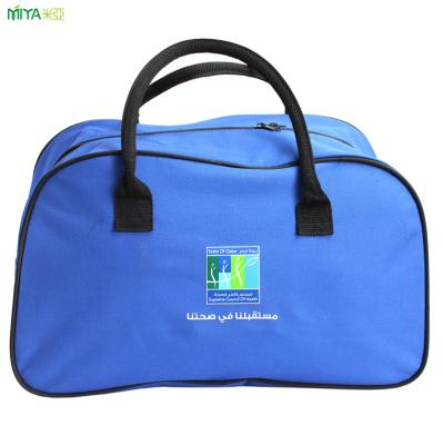 China Light weight factory sale blue and warm white 600D polyester sports outdoor bag luggage bag travel bag for sale