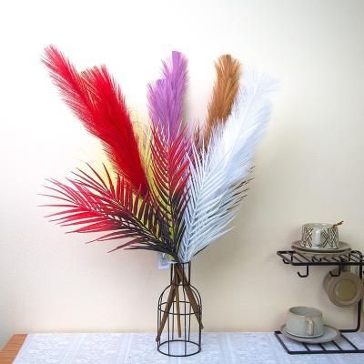 China Fluffy DU-23AW008 5 Heads Aritificial  Pampas Grass With Plastic Leaves for Home Decoration for sale