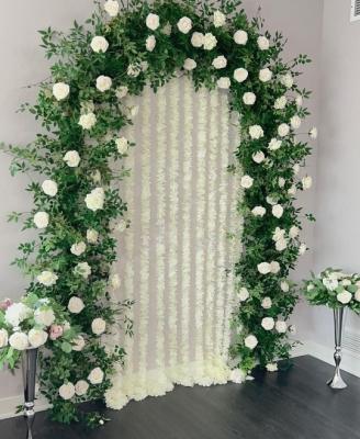 China Decoration new design flower runner Wholesale Hot Sell Wedding Decor flower Row white green  flower row for sale