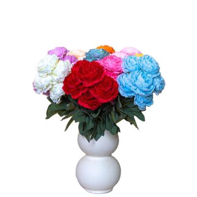 China Events Decoration wholesale artificial ranunculus asiaticus  High Quality 7  Heads Artificial Silk Peony  Flowers Bouquet Wedding  Home Decoration for sale