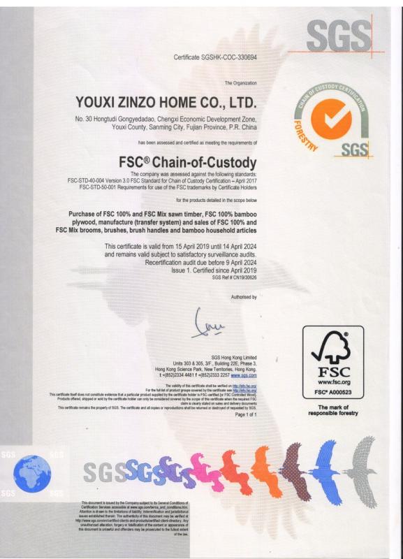 FSC - Youxi Zinzo Home Co., Ltd.