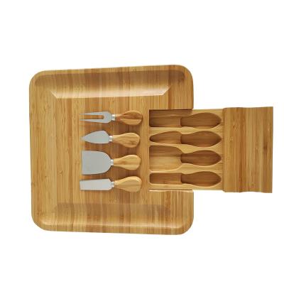 China Disposable Bamboo Cheese Board And Tools Gift Set for sale