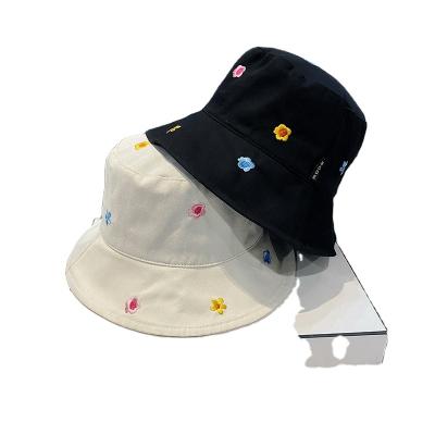 China Embroidery Casual Fisherman Flower Cotton Bucket Hat Factory LIANSHOU Hats For Women Outdoor Travel Sun Hat for Women and Men for sale