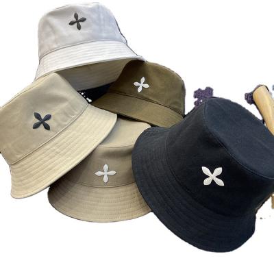 China Factory Popular Casual Fashion LIANSHOU Cross Flower Marking Unisex Fisherman's Hat Cotton Bucket Hat For Sun Protection For Women for sale