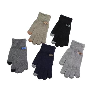 China LIANSHOU factory adult men's simple and flexible five-finger Autumn And Winter Gloves With five-finger touch screen full of fashion for sale