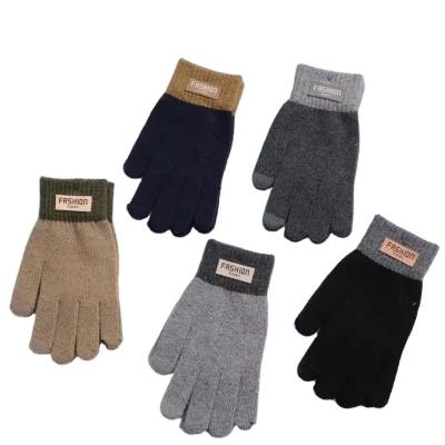 China LIANSHOU Simple Factory Adult Men's Winter Warm Finger Touch Screen Gloves Full Five Design With Fashion Simple Soft Tag for sale