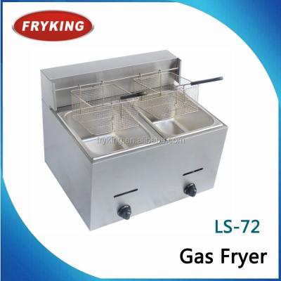 China Adjustable Thermostat Control Natural Gas Cheap Deep Fryer With Double Tank for sale