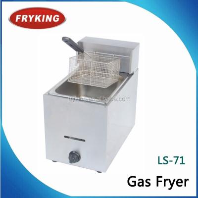 China Mini Commercial Gas Deep Fryer Thermostat Control Adjustable Power Saving for sale