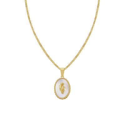 China FASHIONABLE Retro Stainless Steel 18K Gold Plated Women Tulip Shell Pendant Necklace Chain for sale