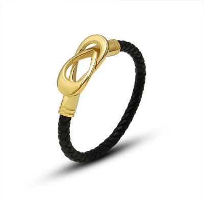 China Cute 18k Gold Plated Stainless Steel Rope Bracelet Magnet Clasp Bracelet for sale