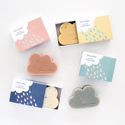 China Small Bath Cloud Recyclable Cute Natural Recyclable Soap Bar Handmade Drawer Coated Paper Packaging Box for sale