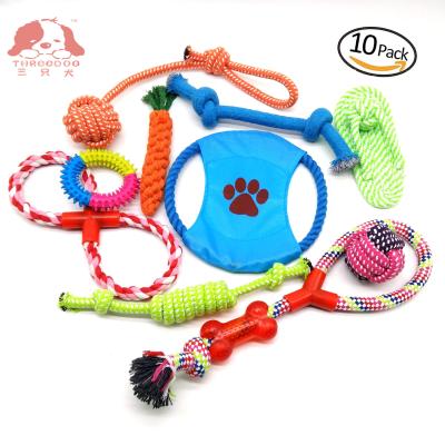 China Safety 2021custom 4 pack to10 pet toys set Rope Toy Gift Interactive Tug Dog chew toys set for dog play for sale