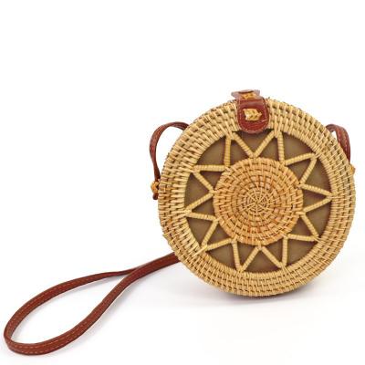 China Multifunctional Rattan Handbag Fashion Handwoven Round Cross - Body Bag 8