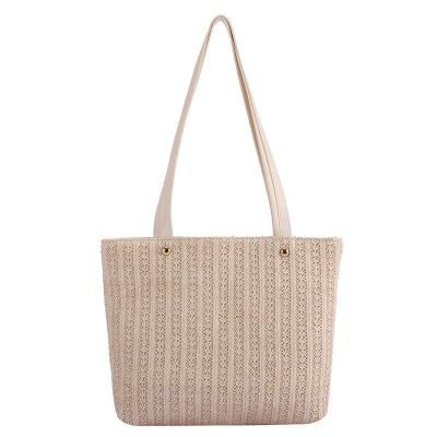 China Eco-Friendly Fashionable Beach Tote Bag Large Capacity Women Crossbody Bag For Messenger Straw Handbag Rattan Shoulder Straps High Quality for sale