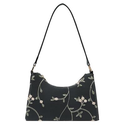 China Eco-Friendly Fashion Straw Lace Embroidered Women Purses Ladies Shoulder Bag Single Shoulder Bag Cross - Hot Body Armpit Bag Amazon Purse for sale