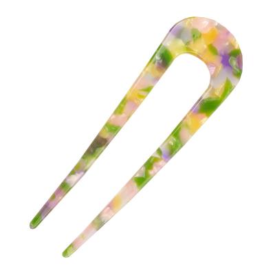 China New Design Eco-friendly Hot Selling New Design Hair Pins Simple Hairpins Acetate Hair U Fork On Amazon Hot Selling Women Hair Bun Hair Jewelry for sale