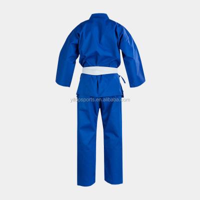 China Cheap High Quality Blue Polyester/Cotton WKF Karate Gi For Training Comfortable Karate Uniform for sale