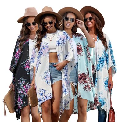 China 2021 Breathable Summer Hot Sale Beach Casual Short Sleeve Tie Dye Split Tassel Tunic Dress Cover Up Beach Wear for sale