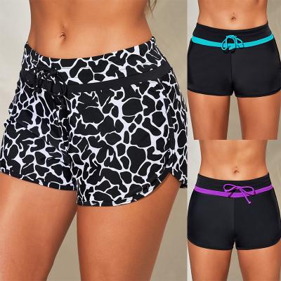 China 2022 Anti-UV swimwear for women's drawstring waist high waist swim trunks swimming tops drawstring shorts for sale