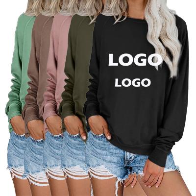 China Custom Private Label Logo White CrewNeck Oversized Pullover Anti-Wrinkle Printing Hoodies Sweatshirt Women for sale